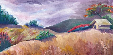 Original Oil Painting Wall art Hillside Landscape home