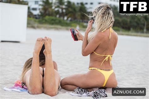 Carol Paredes Sexy Seen Flaunting Her Hot Figure At The Beach With Claudia Romani Aznude