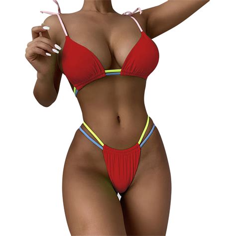 LYXSSBYX Bikinis For Women Plus Size Women Bandage Solid Sexy Bikini
