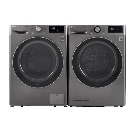 Shop LG Compact Smart Stackable Graphite Steel Washer & Dryer Set at ...