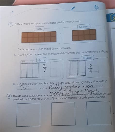 4 Divide Cada Cuadrado En Cuatro Partes Iguales De Manera Que La