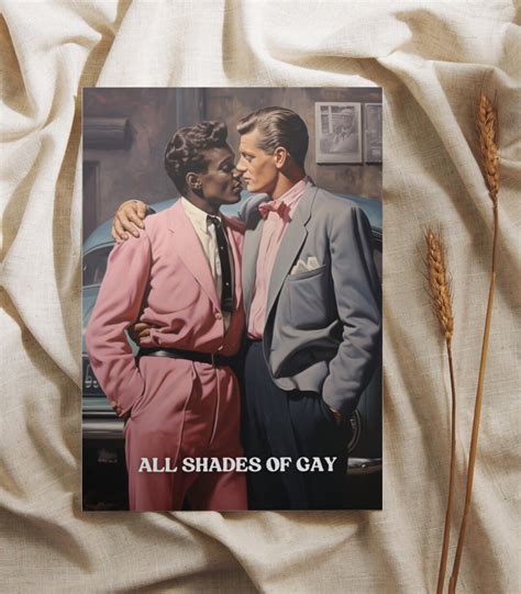 All Shades Of Gay Poster Print Retro Illustration LGBTQ S Men