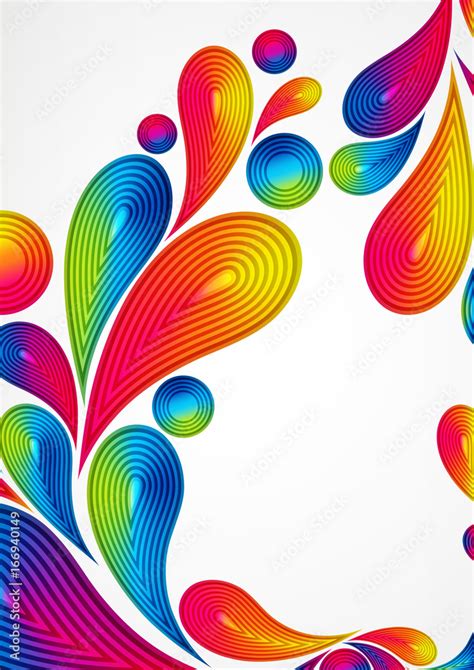 Colorful Abstract Background With Striped Drops Splash Color Design