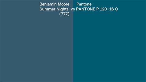 Benjamin Moore Summer Nights 777 Vs Pantone P 120 16 C Side By Side