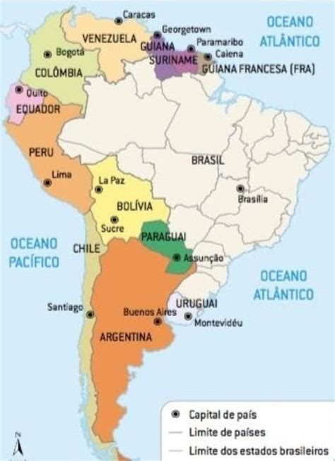 Qual Oceano Banha As Praias Brasileiras - Observe o mapa e responda as questões a seguir: Qual é o oceano que ...