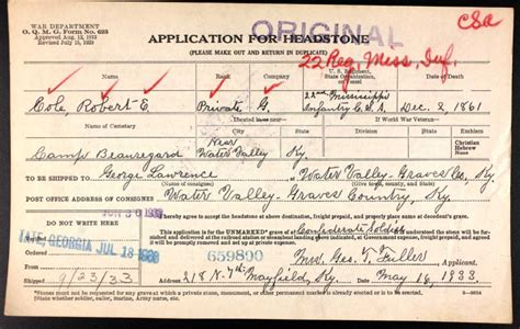 Headstone Applications Researching Civil War Records And Ancestry