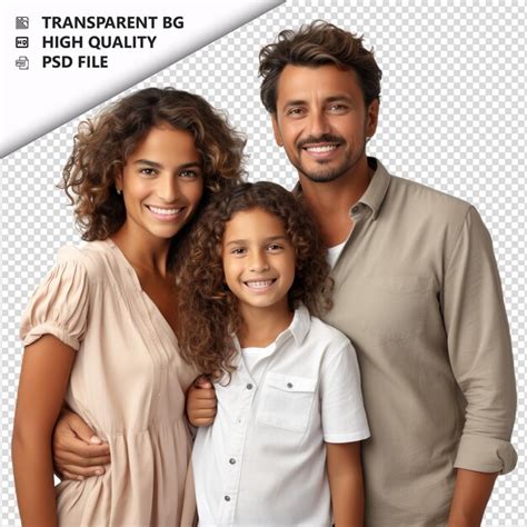 Sensible Familia Latina Estilo Ultra Realista De Fondo Blanco Archivo PSD Premium