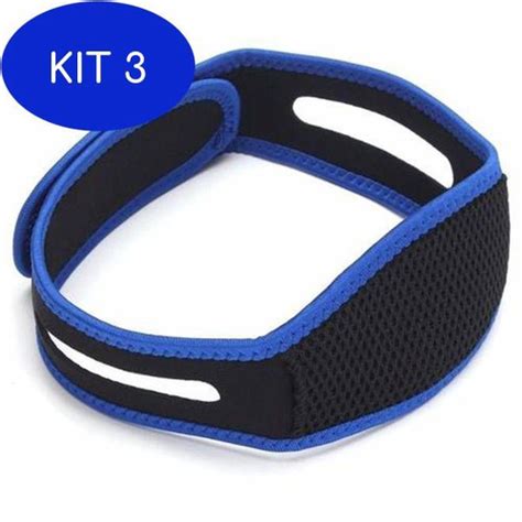 Kit 3 Cinta Faixa Anti Ronco Cinta Neoprene Cabeça Queixo Bruxismo no