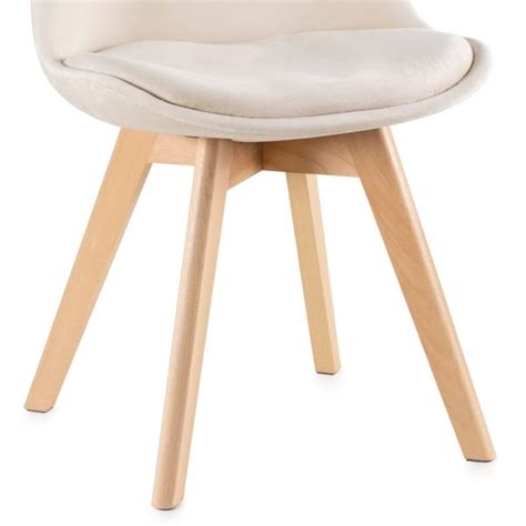 Cadeira Leda Veludo Nude Madeiramadeira