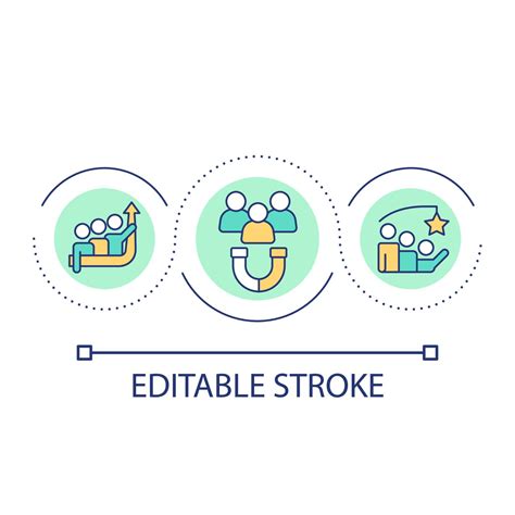 Employee engagement loop concept icon. Worker performance improving