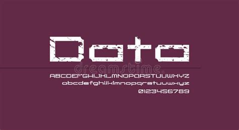 Wide Sans Serif Font In Cyber Style Stock Vector Illustration Of Font