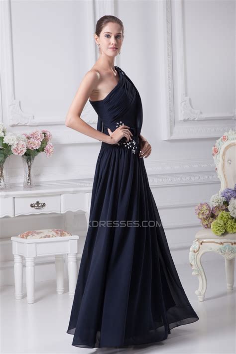 Sheath Column One Shoulder Beaded Long Prom Evening Formal Bridesmaid