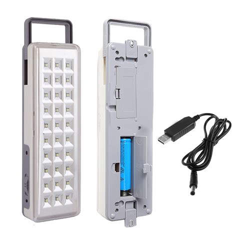 Аварийный светильник со сменным аккумулятором и зарядкой от USB и от ...