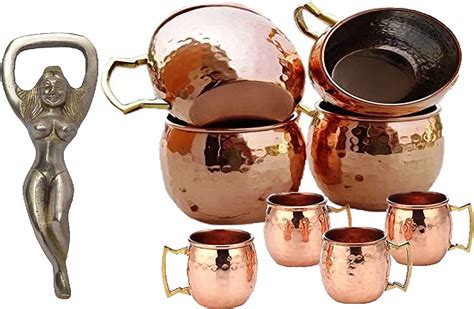 Amazon Parijat Handicraft Copper Mosco Mule Mini Mugs Set Of