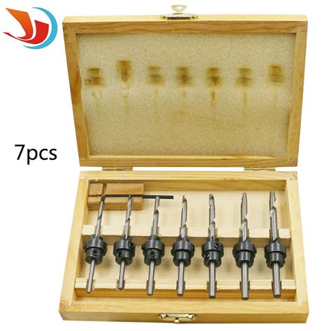 7pcs Countersink Drill Set 1 8 9 64 5 32 11 64 3 16 13 64 7 32