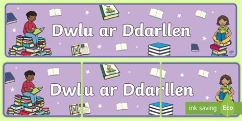 We Love Reading Welsh Display Banner Dwlu Ar Ddarllen