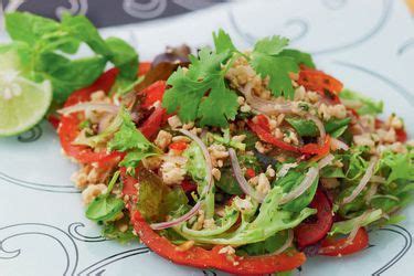 Pork Larb Thai Salad With Pork Herbs Chili And Toasted Rice Powder