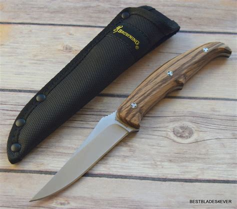 9 Inch Browning Hunting Skinning Fixed Blade Knife With Sheath Razor