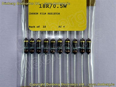 Resistor: 18 Ohms / 0.5W - CARBON FILM RESISTOR - UK (GBP)