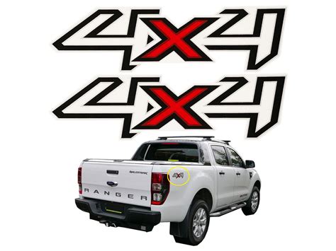 Black 4x4 Side Rear Decal Sticker For Ford Ranger PX Wildtrak XLT T6