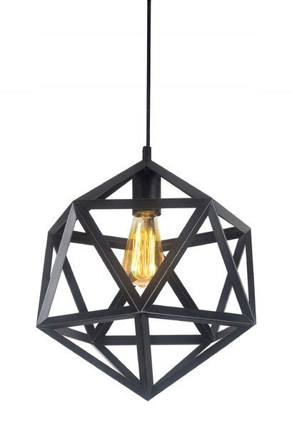 Lampa Geometryczna Sufitowa Metalowa Design Loft Czarna E27 120cm