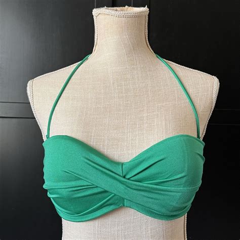 Victorias Secret Swim Twist Bandeau Bikini Top 34D Re… - Gem