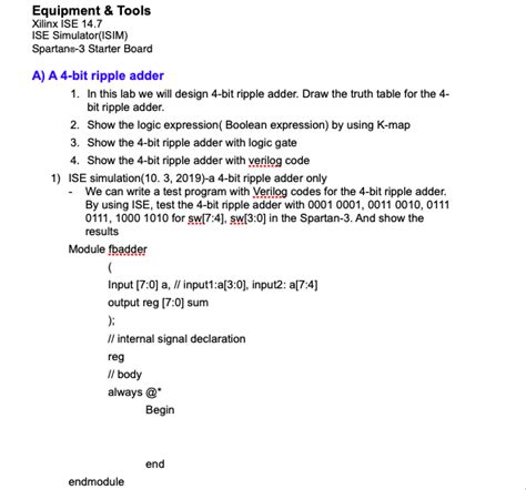 Solved Equipment Tools Xilinx Ise Ise Simulator Isim Chegg