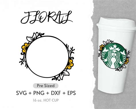 Oz Flower Hot Cup Svg Full Wrap Hot Cup Svg Wild Flower Etsy