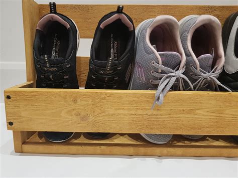 New Wood Wall Mounted Shoe Rack Storage Etsy