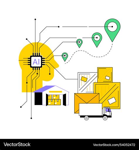 Ai-enhanced supply chain optimization abstract Vector Image