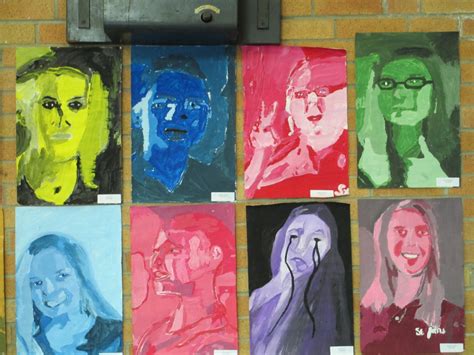 Mrs Cussons Art Department Monochromatic Self Portraits