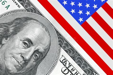 American Financial Concept Usa Flag With One Hundred Dollar Bill 3d