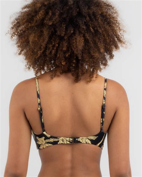 Shop Rip Curl Kindred Palms Balconette Bikini Top In Black Fast Shipping Easy Returns City