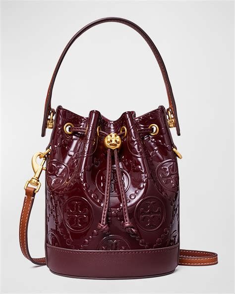 Tory Burch Mini T Monogram Laser Cut Bucket Bag Neiman Marcus