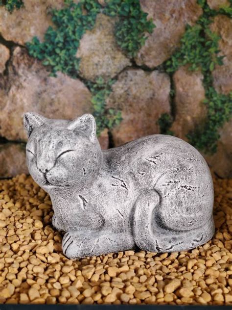 Cat Statue, Concrete Cat Folk Art Cat Decor, Concrete Cat Statue ...