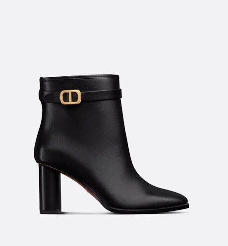 Ботинки на каблуке Dior Empreinte Телячья кожа черного цвета | DIOR