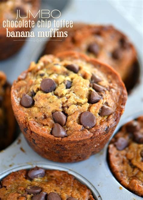 Jumbo Chocolate Chip Toffee Banana Muffins Mom On Timeout