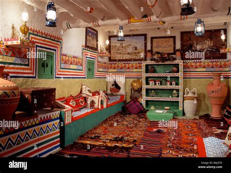 Interior of a traditional Saudi Arabian home on display in a hotel near ...