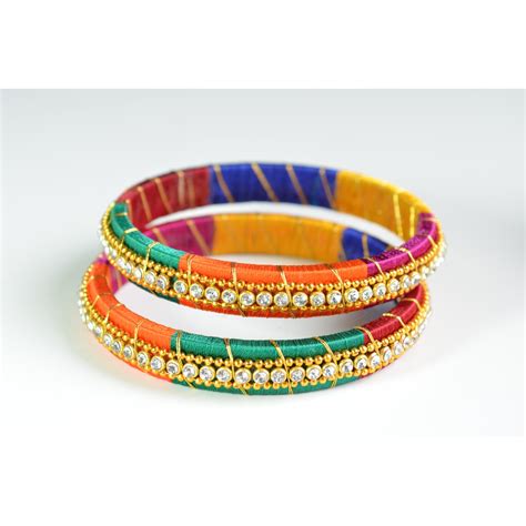 Multi Colour Silk Thread Bangle