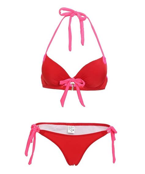 Sexy Halter Top Bottom Bikini Swimsuit Set Swimwear Beachwear Red CU W EM QB