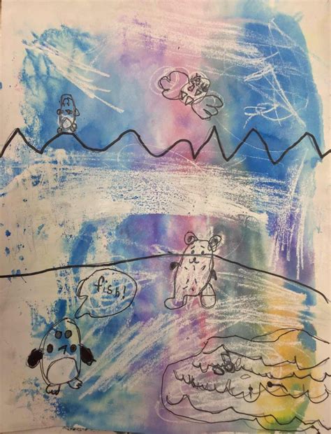 Mrs Knights Smartest Artists Northern Lights Monoprints 2nd Grade