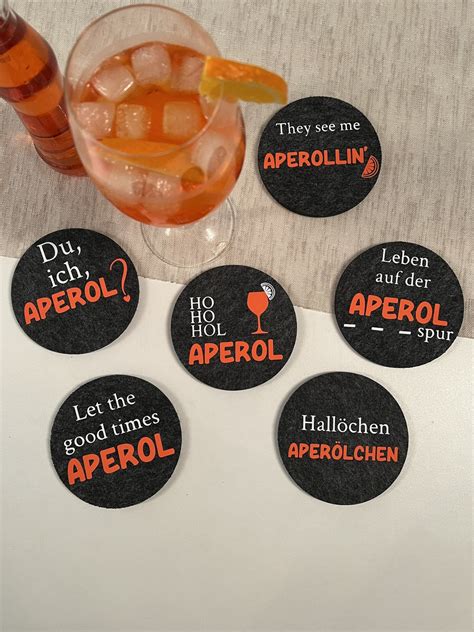 Aperol Untersetzer Aperolspr Che Aus Filz Ideal F R Etsy De