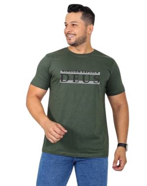 Mix T Shirts Camiseta Ninguem Explica Deus Verde Militar