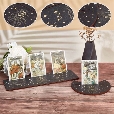 Mua GORGECRAFT 4 Pieces Wooden Tarot Card Stand Holder Moon And Hand Of