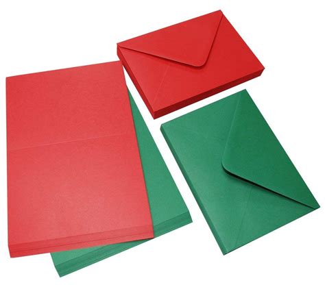 Pack Of 40 Craft UK 57 Red Green Cards And Envelopes