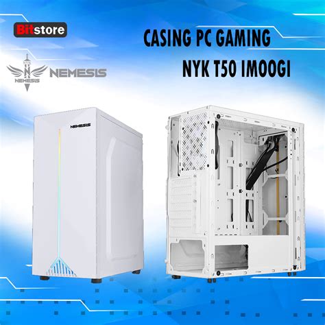 Jual Casing PC Komputer CPU Gaming NYK Nemesis Imoogi T50 White RGB Led