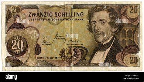 Money Bank Notes Austria 20 Schilling Bank Note Austrian National
