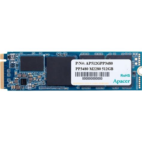 Apacer PP3480 512 GB, SSD PCIe 3.0 x4, NVMe, M.2 2280, Bulk Outlet