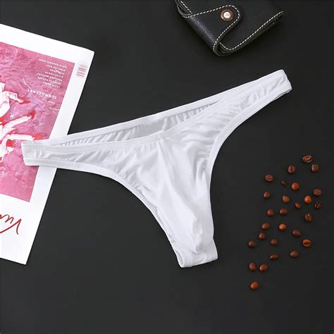 Djdljwcj Men S Briefs Underwear Silky Sexy Thong Backless Mens Bikini