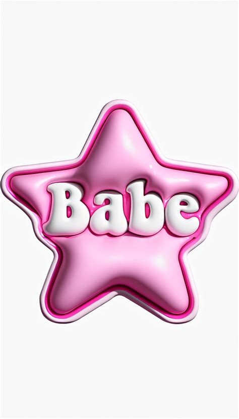 Playful D Babe Text In Star Shape Design Poster Playground
